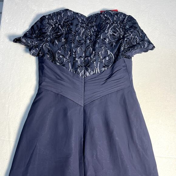 NWT JJ's House Women's Stormy Blue Short Sleeve Maxi Dress Size 10 - Picture 6 of 6